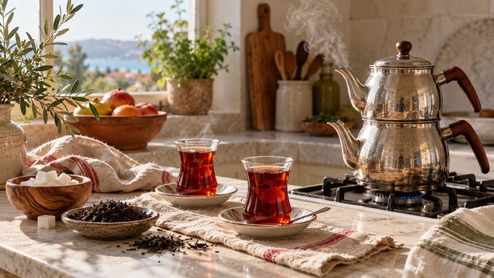 How to brew Turkish tea in a çaydanlık