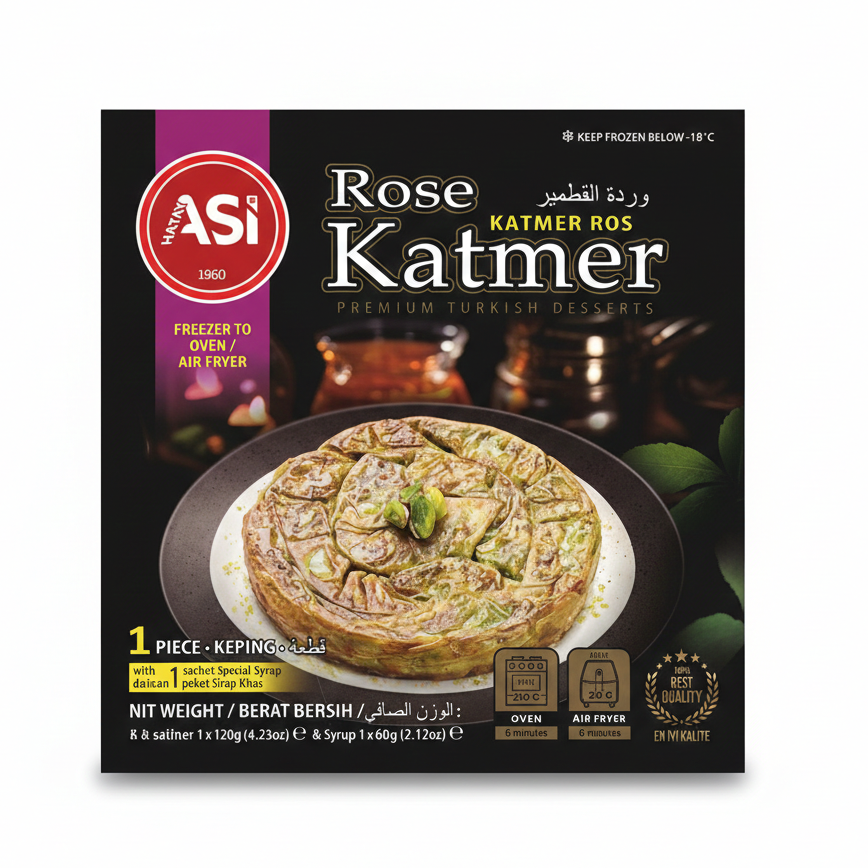ASİ KÜNEFE Katmer Rose Shape Pistachio With Cream 180g - Orontes Grocery
