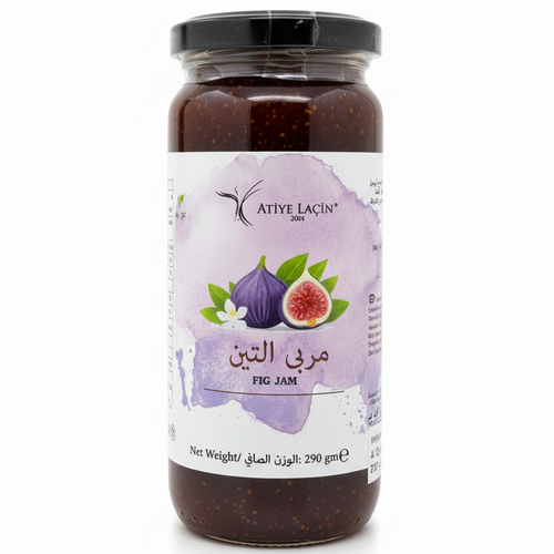 Atiye Laçin Fig jam 65% fruit 290g glass jar - Orontes Grocery 