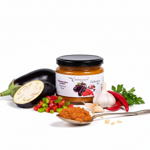 Atiye Laçin Zakuska Roasted Eggplant and Pepper Sauce 300g - Orontes Grocery 