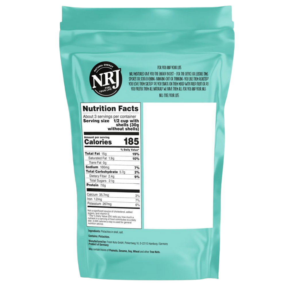 NRJ - Pistachios Roasted & Salted 150g - Orontes Grocery