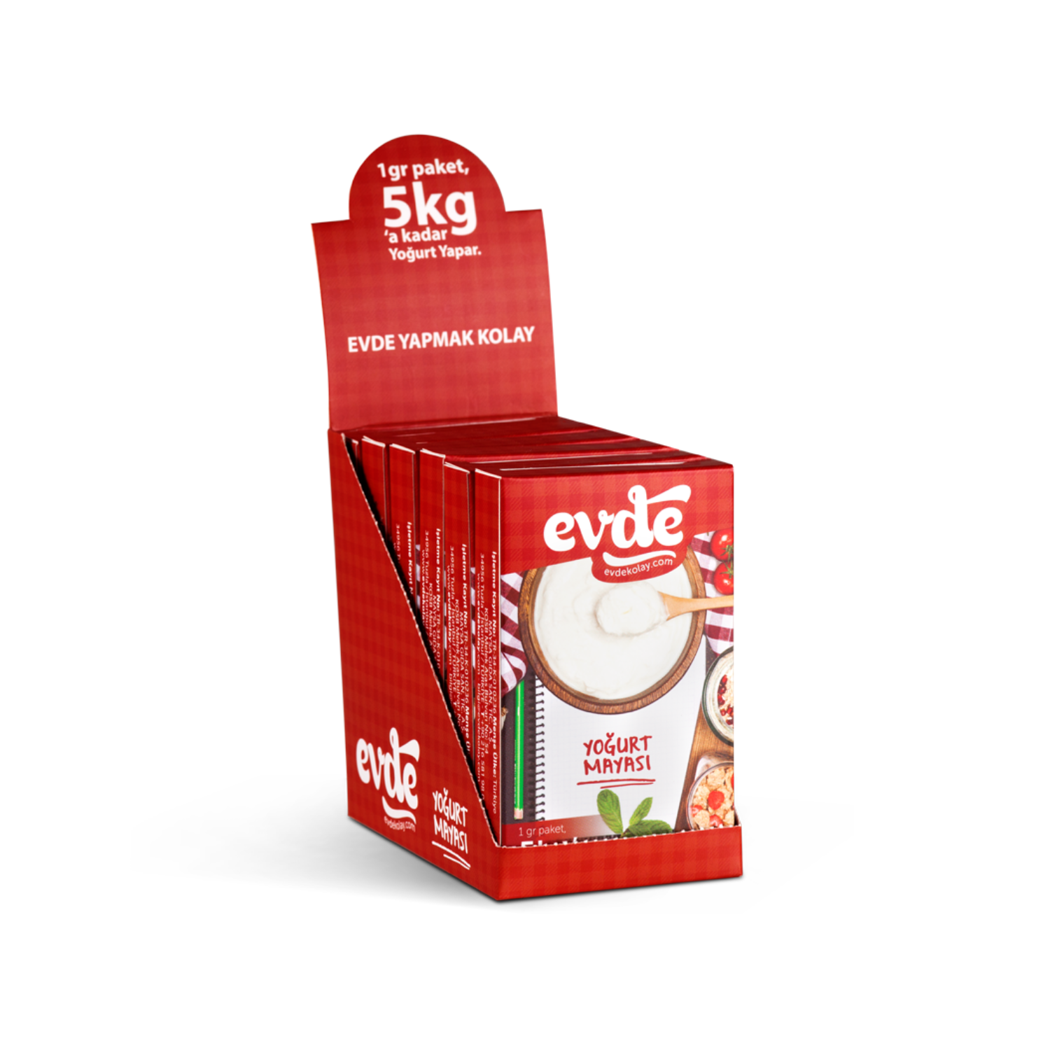 Evde yogurt starter contain 6 boxes of 5 - Orontes Grocery 