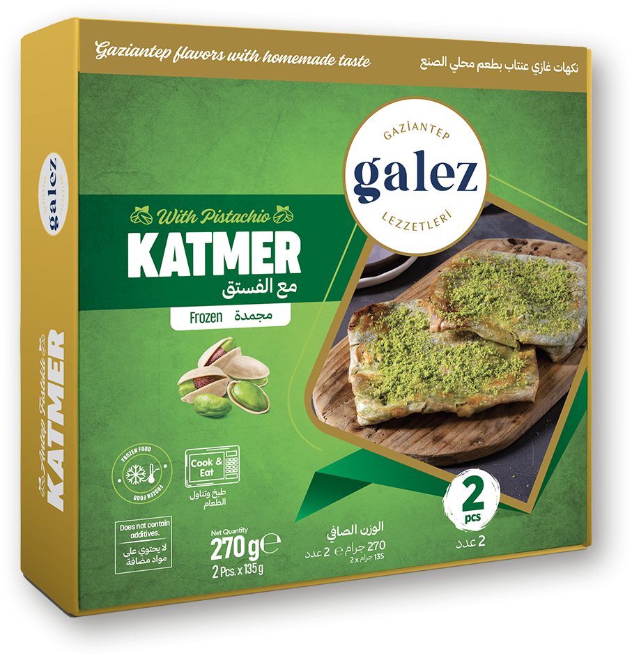 GALEZ Katmer with Extra Pistachio and Cream 135g * 2 PCS - Orontes Grocery