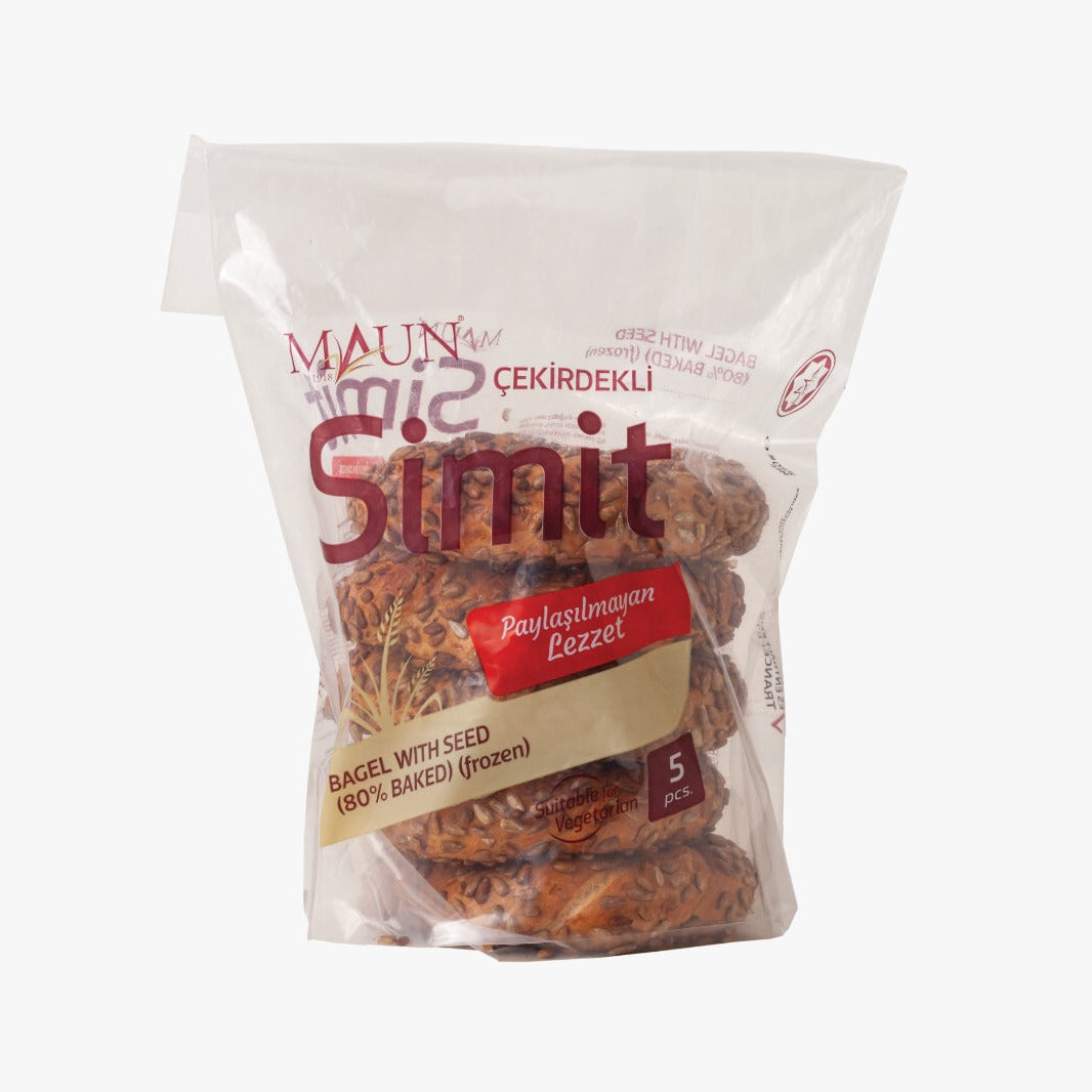 Maun Simit 80% Baked Turkish Bagel with Sesame – 5 PCS Packet - Orontes Grocery