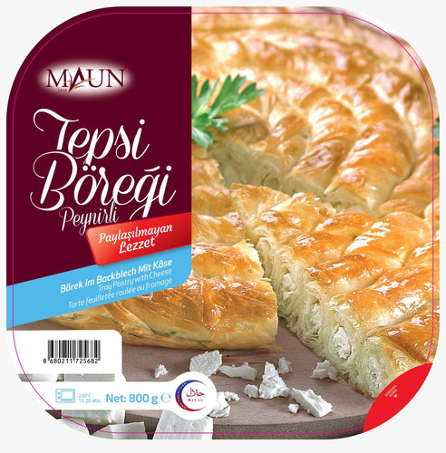 Maun Twisted Pastry Sheet Borek Filled with Cheese (Tepsı Böreği) 800g - Orontes Grocery 