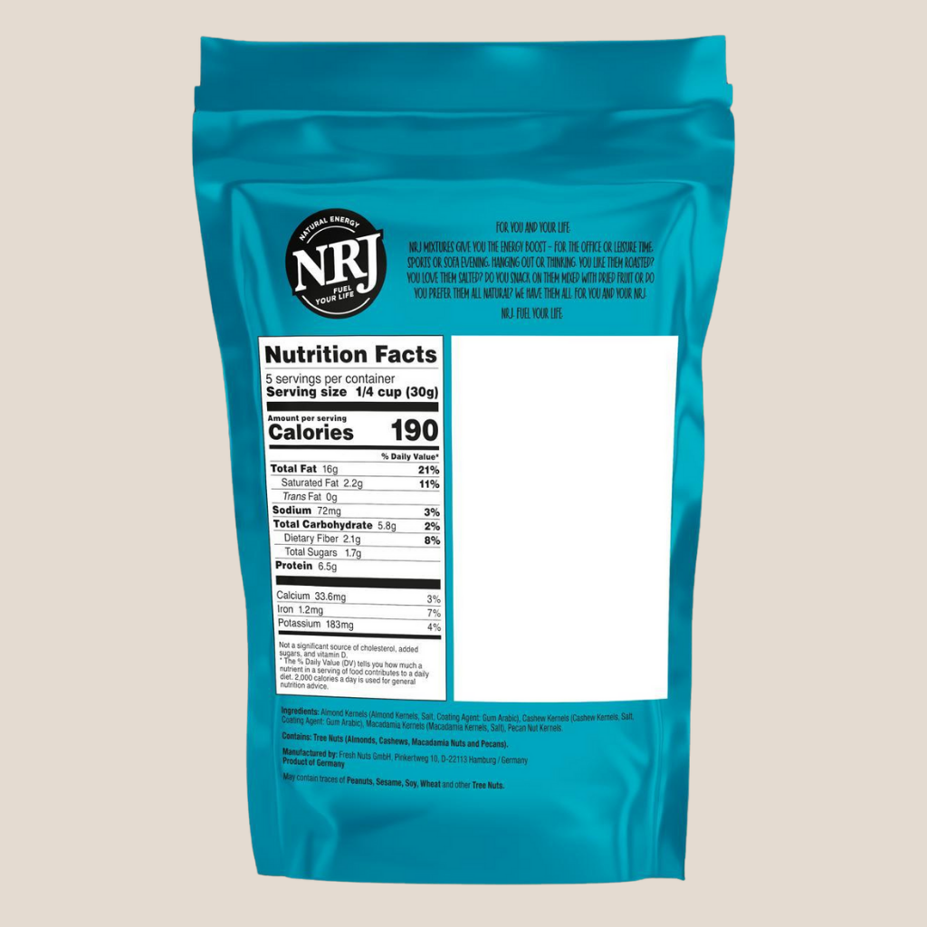 NRJ - Nut Mixture Roasted & Salted 150g - Orontes Grocery 