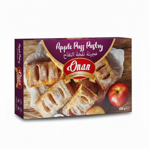 ONAN Puff Pastry Filled with Apple 450g - Orontes Grocery 