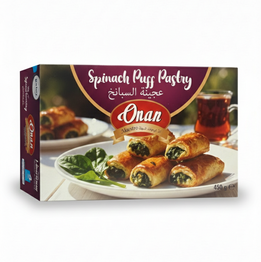 ONAN Puff Pastry Filled with Spinach 450g - Orontes Grocery
