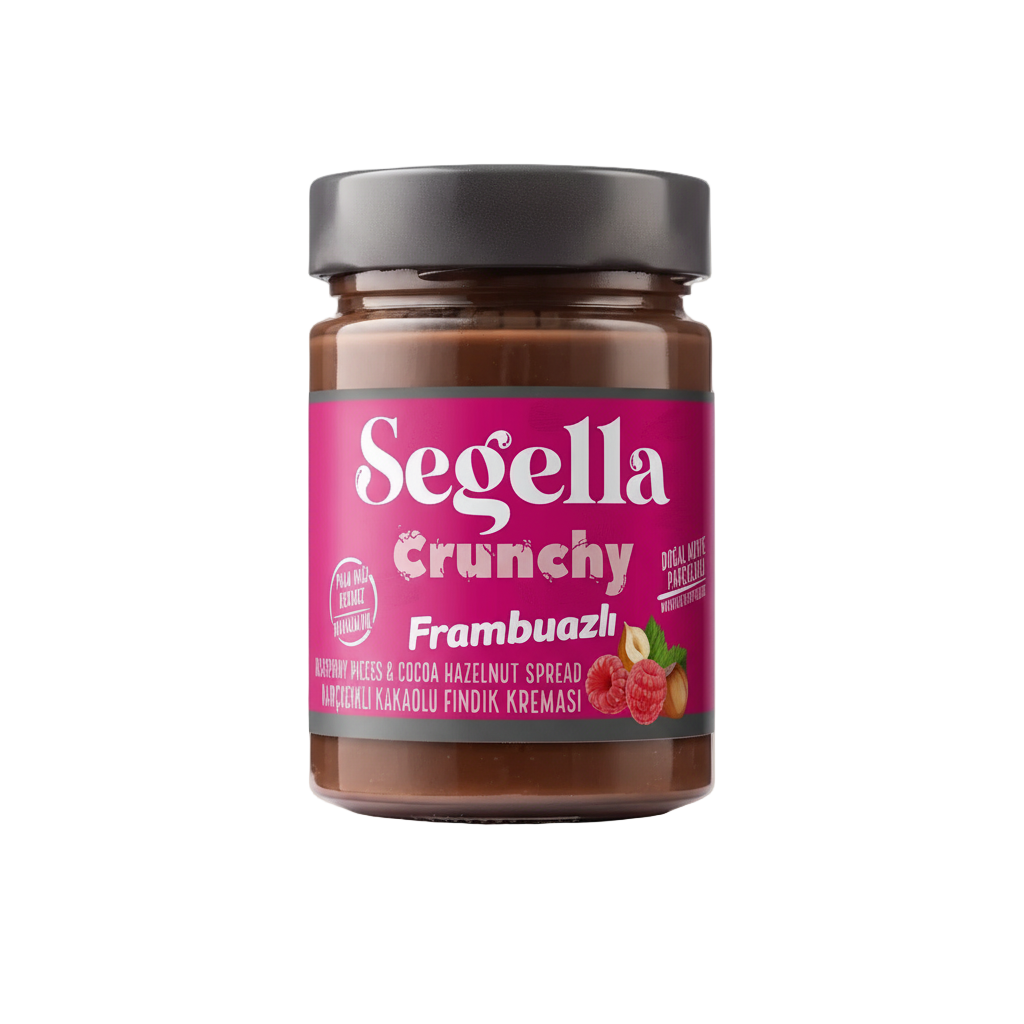 Segella Raspberry Fruit Pieces Cocoa Hazelnut Cream 350g - Orontes Grocery 