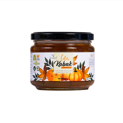 Atiye Laçin Crunchy Pumpkin Dessert 65% Fruit 300g Glass Jar - Orontes Grocery 