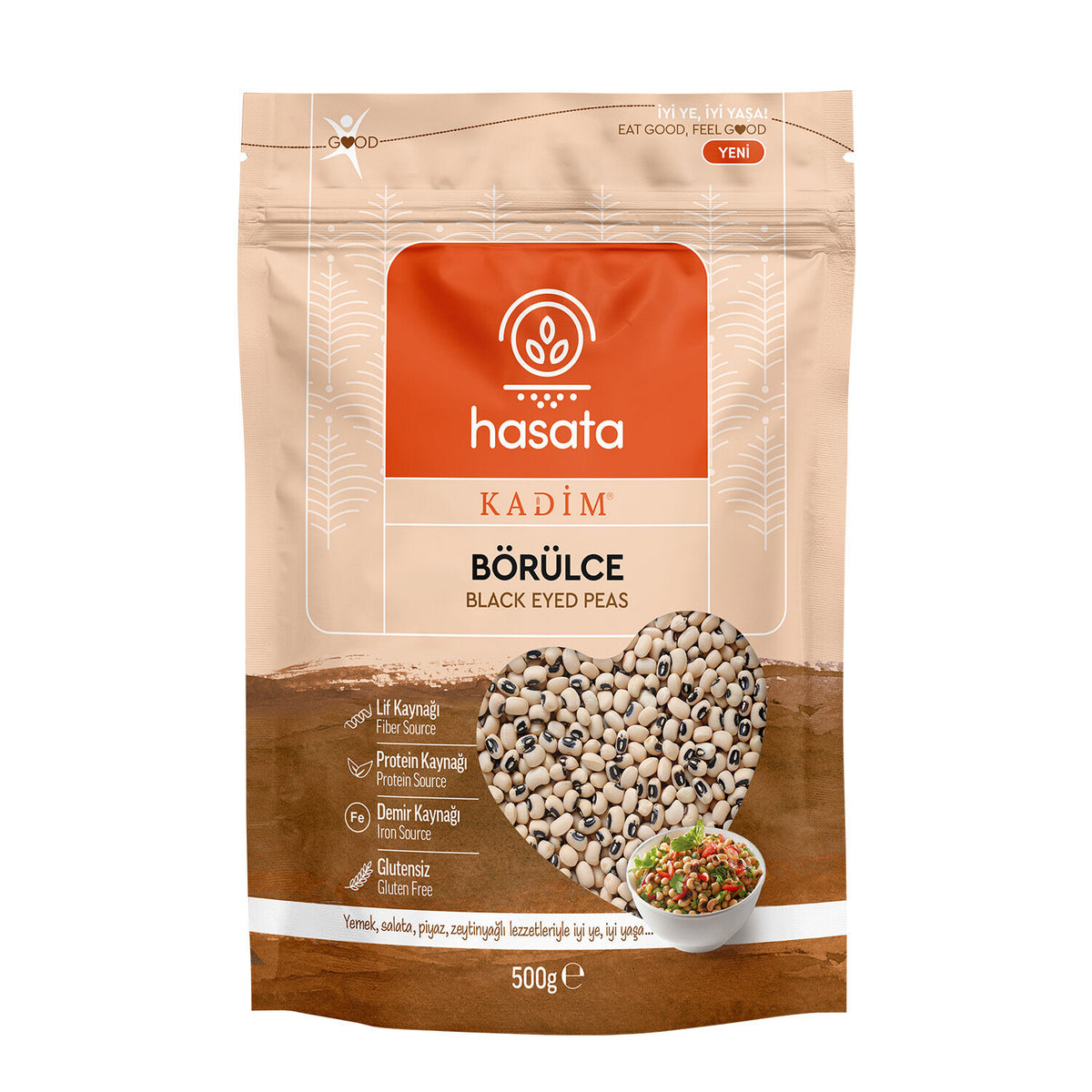 Hasata Black Eyed Pea 500g ziplock bag - Orontes Grocery