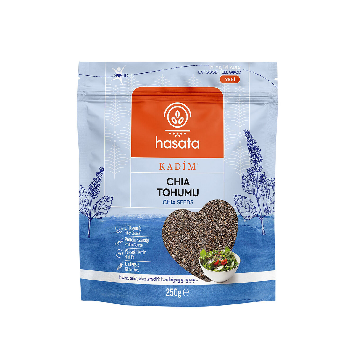 Hasata Chia Seeds 250g ziplock bag - Orontes Grocery