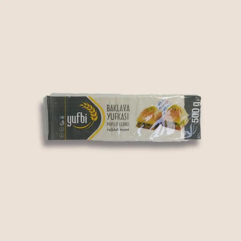 Yufbi Baklava Yufkasi - Phyllo Leaves 500g - Orontes Grocery 