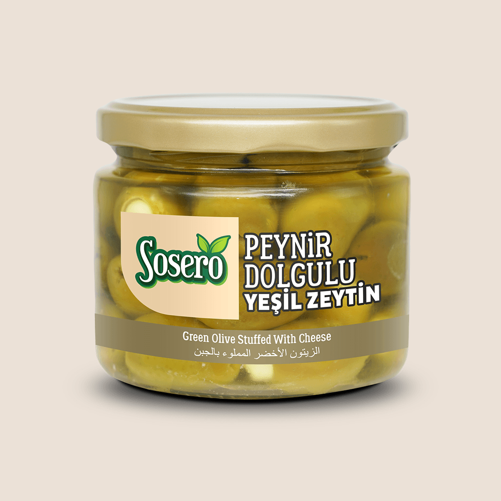 Sosero  Green Olives Stuffed With Cheese - Peynir Dolgulu Yeşil Zeytin - Orontes Grocery 
